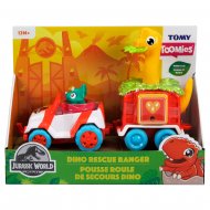 TOMY mašinėlės rinkinys su dinozauru Dino Rescue Ranger, E73253