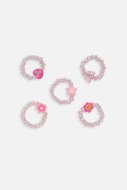 COCCODRILLO žiedų rinkinys PETIT BIJOU, rožinis, 5 vnt., WC4322205PBJ-007-000, one size