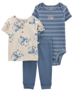CARTER'S marškinėliai trumpomis rankovėmis, smėlinukas trumpomis rankovėmis ir kelnės, 1P599410 69-72cm