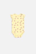 COCCODRILLO smėlinukas trumpomis rankovėmis UNDERWEAR FRUITS GIRL, geltonas, WC4412201UFG-004-0