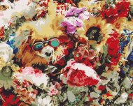 BRUSHME spalvinimo pagal skaičius rinkinys Dog in flowers, BS51437