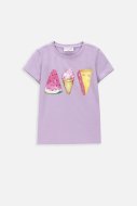 COCCODRILLO marškinėliai trumpomis rankovėmis EVERYDAY GIRL A, violetiniai, WC4143217VGA-016-