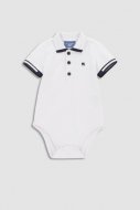 COCCODRILLO smėlinukas trumpomis rankovėmis ELEGANT BABY BOY, baltas, WC3112501EBB-001