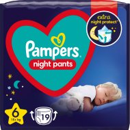 PAMPERS naktinės sauskelnės-kelnaitės, Night Pants, dydis 6, 19 vnt, 15kg+, 81758421