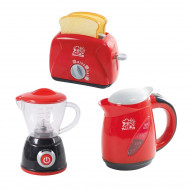 PLAYGO virtuviniai prietaisai (blenderis, virdulys, mikseris ir tosteris) raudonos spalvos, 38266