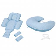 CLEVAMAMA maitinimo pagalvė ir kūdikio lizdelis ClevaCushion™, BlueConfetti, 3012