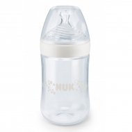 NUK polipropileninis buteliukas kūdikiams su temperatūros indikatoriumi ir silikoniniu žinduku, 260 ml., M dydis, SP21