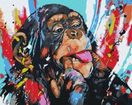 BRUSHME spalvinimo pagal skaičius rinkinys Colored chimpanzee, BS51960