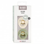 BIBS čiulptukai, Colour Symmetrical, 2 vnt, 0-6 mėn., Ivory/Sage, 1 dydis
