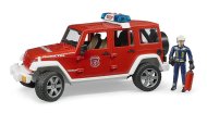 BRUDER 1:16 Jeep Wrangler gaisrinės automobilis su ugniagesiu, 02528