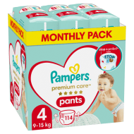 PAMPERS Sauskelnės-kelnaitės Premium Monthly 4 dydis, 114 vnt., 81772332