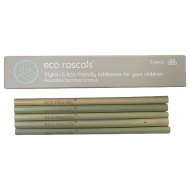 ECO RASCALS daugkartinio naudojimo šiaudelių rinkinys, Bamboo Straws, 2y+, 5 vnt.