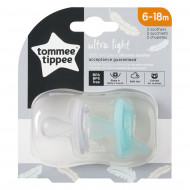TOMMEE TIPPEE silikoniniai čiulptukai ULTRA LIGHT, 6-18 mėn., 2vnt., 433459