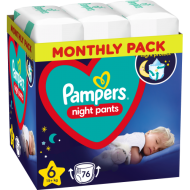 PAMPERS Sauskelnės-kelnaitės Night Monthly 6 dydis, 4x19, 76 vnt., 81758421MP