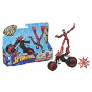 SPIDERMAN figūrėlė su motociklu Bend and Flex, F02365L0
