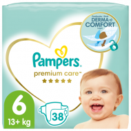 PAMPERS sauskelnės Premium Care 6 dydis 13kg+ 38 vnt., 81765779