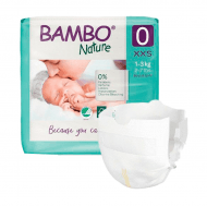 BAMBO NATURE sauskelnės PREMATURE, 0 dydis, 1-3 kg, 24 vnt., BAMBN9447