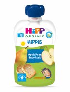 HiPP ekologiška obuolių, kriaušių tyrelė su džiūvėsiais, 4m+, 100g, 8494