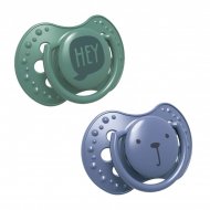 LOVI silikoninis dinaminis čiulptukas HEY BOY, 6-18m, 2 vnt, blue/green, 22/887boy