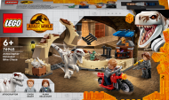 76945 LEGO® Jurassic World™ Dinozauro atrociraptoriaus gaudynės motociklais