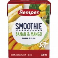 SEMPER SMOOTHIE RTE bananų, mango tyrė 12mėn, 200ml 119281