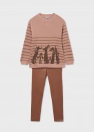 MAYORAL džemperis ir tamprės 8J, brown, 162 cm, 7741-57
