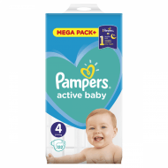 PAMPERS sauskelnės, Active Baby, dydis 4, 132 vnt., 9kg-14kg, 81747790