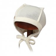 LORITA merino vilnos kepurė kūdikiui išvirkščiomis siūlėmis, ecru, 48 cm, 176