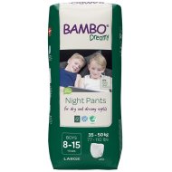 BAMBO sauskelnės - kelnaitės DREAMY NIGHT 8-15 m. berniukams, 35-50 kg, 10 vnt., BAMBN9899