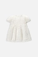 COCCODRILLO suknelė trumpomis rankovėmis ELEGANT BABY GIRL, ecru, WC4128202EBG-003-0