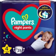 PAMPERS naktinės sauskelnės-kelnaitės, Night Pants, dydis 4, 25 vnt, 9kg-15kg, 81758419