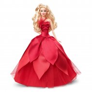 BARBIE Kolekcinė Barbie Holiday lėlė raudona suknele 2022, HBY03