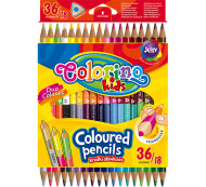 COLORINO CREATIVE Triangular coloured pencils 18 pcs/36 colours, 68512PTR