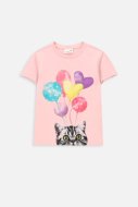 COCCODRILLO marškinėliai trumpomis rankovėmis EVERYDAY GIRL C, rožiniai, WC4143206VGC-007