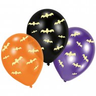 AMSCAN tamsoje šviečiantys balionai Bats 6 vnt., 9907472