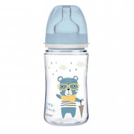 CANPOL BABIES plataus kaklelio buteliukas EASYSTART BONJOUR PARIS, 3 m+, 240 ml, 35/232_blu