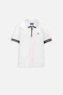 COCCODRILLO polo marškinėliai trumpomis rankovėmis ELEGANT JUNIOR BOY, balti, WC4143605EJB-001-