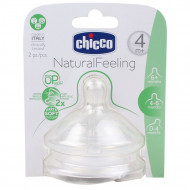 CHICCO žindukas Natural feeling silikoninis 4m+ 2vnt kintamos tėkmės 