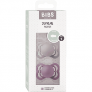 BIBS silikoniniai čiulptukai, Supreme, 6 mėn+, Fossil Grey / Mauve, 2 dydis