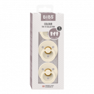 BIBS čiulptukai, Colour Try-It 3-pack Ivory (Round, Anatomical, Symmetrical), 0-6 mėn., 1 dydis