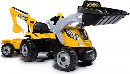 SMOBY Traktorius pedalinis su priekaba Builder Max oranžinis, 7600710301/7600710304 7600710304