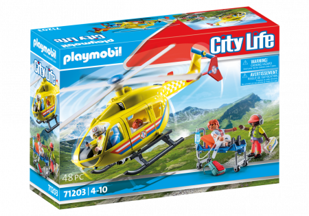 PLAYMOBIL CITY LIFE Gelbėjimo sraigtasparnis, 71203 71203
