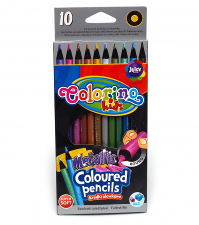 COLORINO KIDS apvalūs spalvoti pieštukai, 10 spalvų, 34678PTR 34678PTR