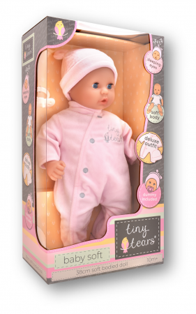 TINY TEARS minkšta lėlė-kūdikis, su rožiniais rūbeliais, 11011 11011