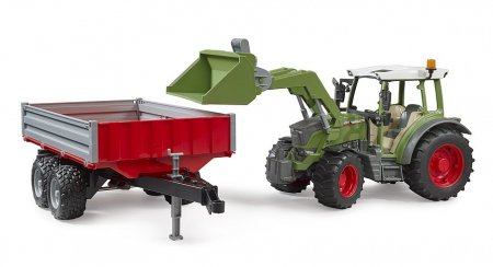 BRUDER 1:16 Fendt Vario 211 traktorius su priekiniu krautuvu ir paverčiama priekaba, 02182 02182