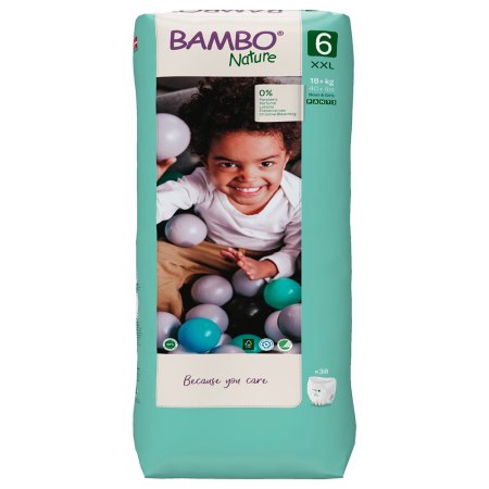 BAMBO sauskelnės - kelnaitės NATURE 6 dydis, aukštas  18+ kg, 38 vnt., BAMBN0182 BAMBN0182