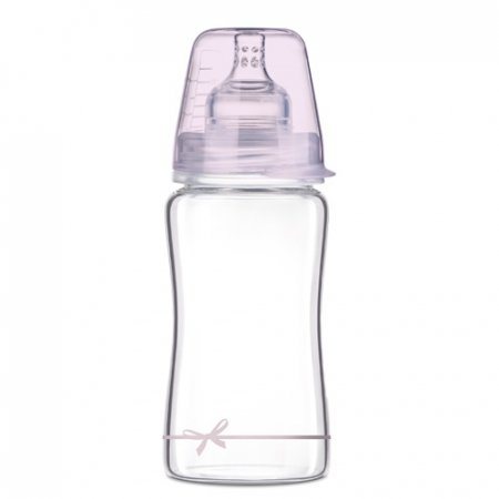 LOVI stiklinis buteliukas DIAMOND GLASS Baby Shower girl, 250 ml, 74/204girl 74/204girl