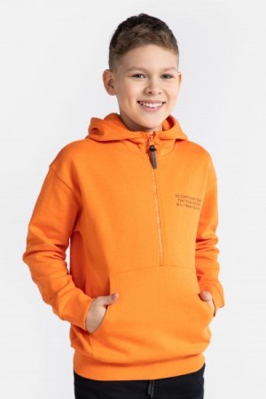 COCCODRILLO džemperis su gobtuvu NATURE JUNIOR, oranžinis, WC4132302NAJ-006- 
