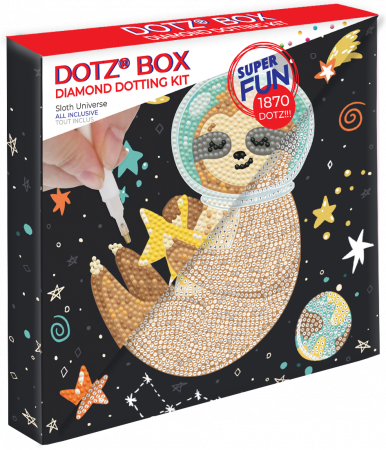 DOTZ BOX kūrybinis rinkinys piešimas deimantais sloth universe 22x22cm, 11NDBX018 11NDBX018