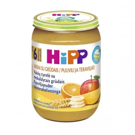 HiPP ekologiška vaisių tyrelė su grūdais 6m+ 190g 4800 4800
